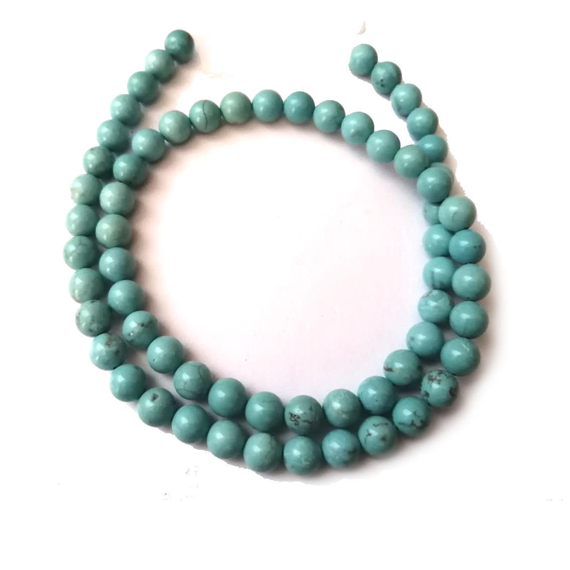 Turquoise Gemstone Beads - 6mm -ball +/-65pcs -40cm string