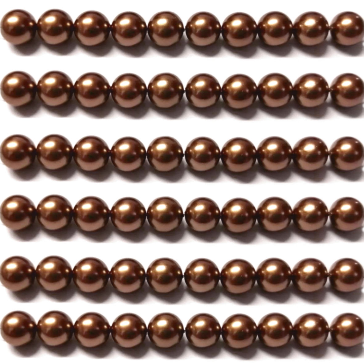 Fast cultured Shell Pearl Beads - 10pcs  - brown - 8mm