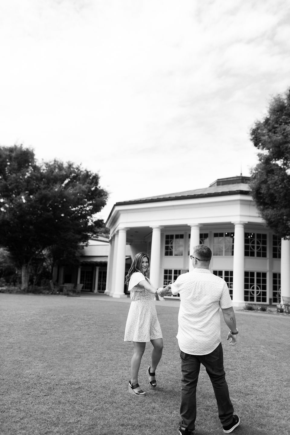 Engagement couple at Daniel Stowe Conservancy garden in Charlotte NC