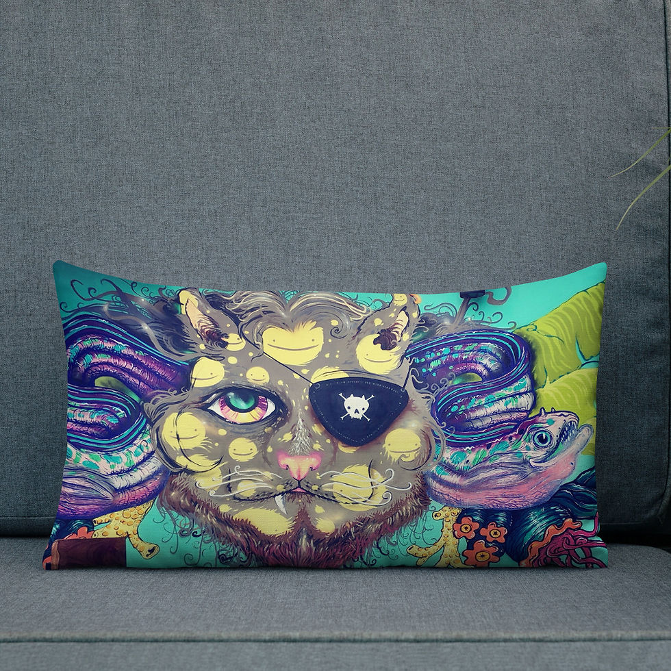 Thumbnail: "The island of Bastiamentos" Premium Pillow by Heda Hahn