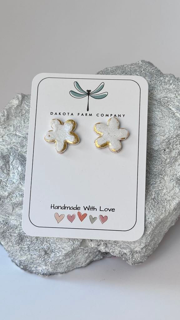Thumbnail: Polymer Clay Earrings Handmade | Hypoallergenic | Nickel Free | Stud Earrings