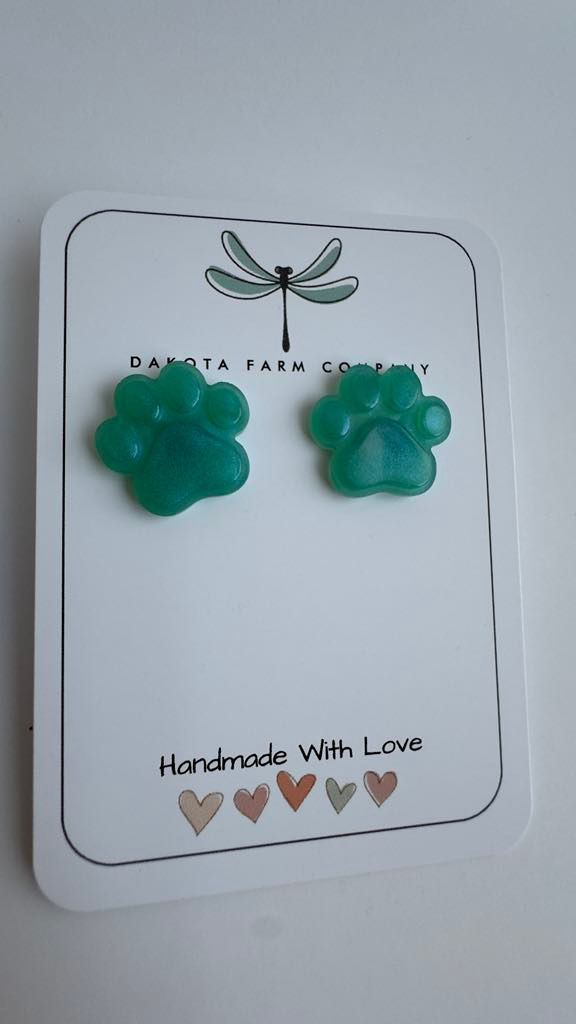 Thumbnail: Paws Handmade UV resin stud earrings