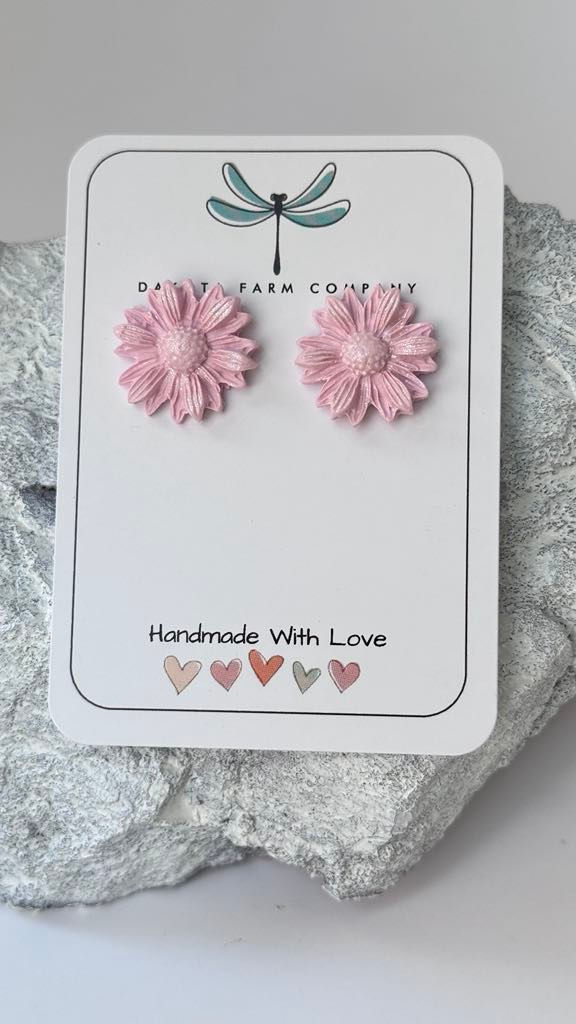 Thumbnail: Polymer Clay Earrings Handmade | Hypoallergenic | Nickel Free | Stud Earrings
