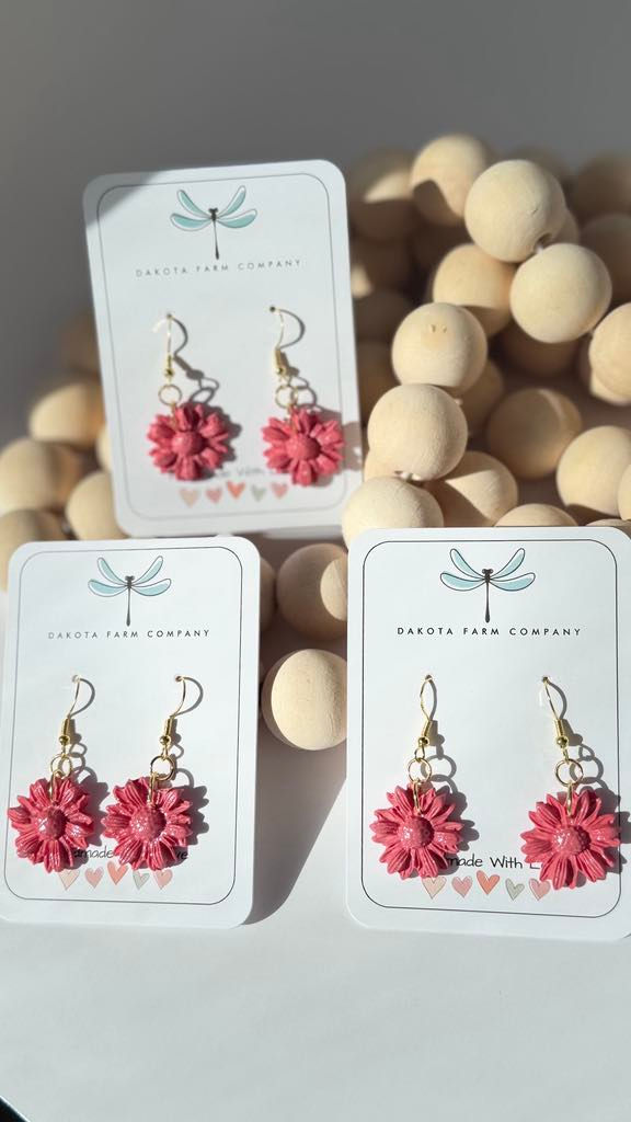 Thumbnail: Polymer Clay Earrings Handmade | Hypoallergenic | Nickel Free | Dangle Earrings