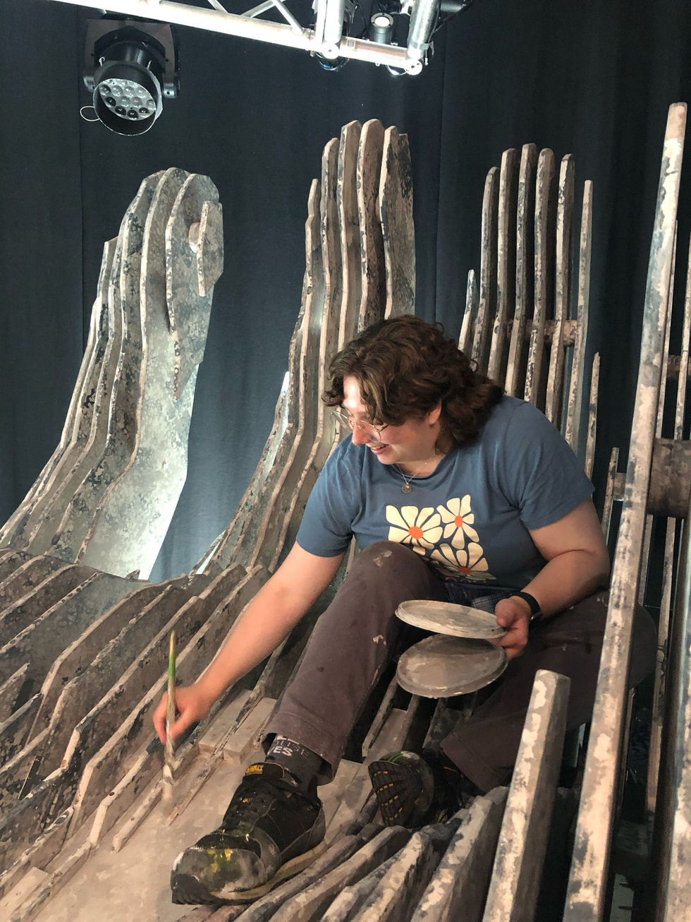 Me painting some touchups on the hand