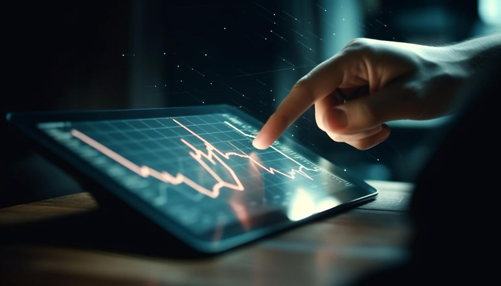 image of a market graph on someones tablet to show energy price volatility