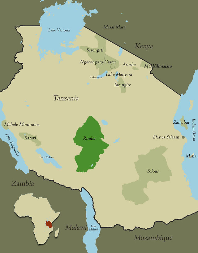 map tanzania ruaha