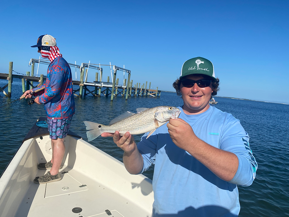 First redfish ever!  He said “It doesn’t pull like a bass!”