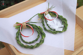 アメリカ産 注連縄お守り: 神奈備万有乃杜にて収穫の稲藁    数量限定　Organically Grown Rice Straw Shimenawa Amulet: Limited Offer