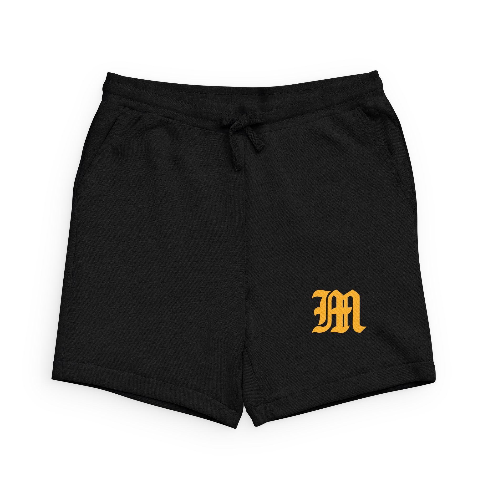 Embroidered Logo Black Fleece Sweatshorts