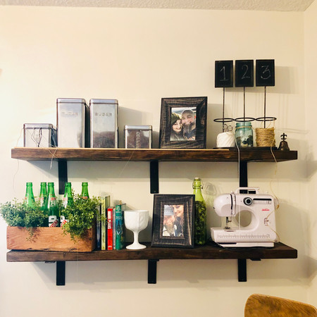 2x10 shelves with L brackets