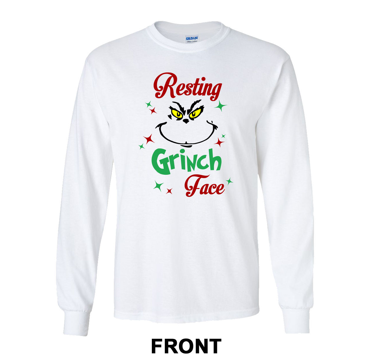 Resting Grinch Face Christmas Long Sleeve T-Shirt