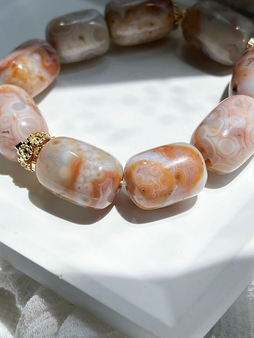 Thumbnail: 老礦全玉化魚籽紋粉彩海洋碧玉