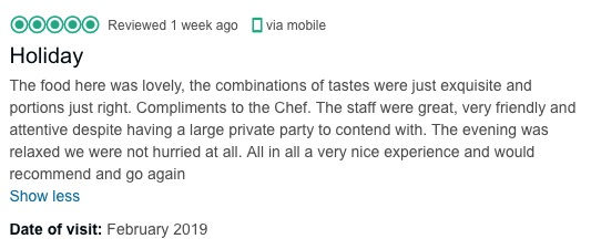 Drift Dining reviews
