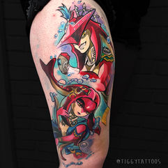Mipha and Prince Sidon tattoo from The Legend of Zelda: Breath of the Wild