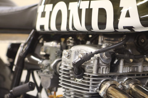 artistic photo of a Honda CB350 Cafe Racer