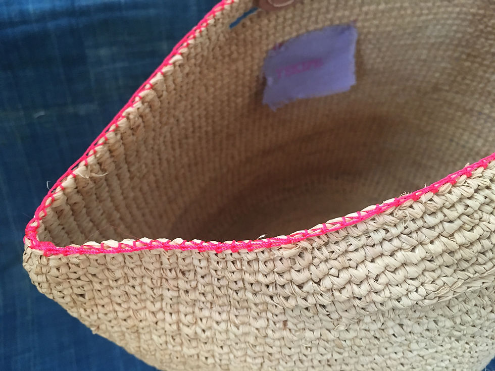 サムネイル： Raffia Bag /magenta line