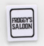 simple black and white Froggy's Saloon sticker.