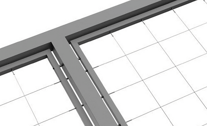 A close up view of cable purlins.