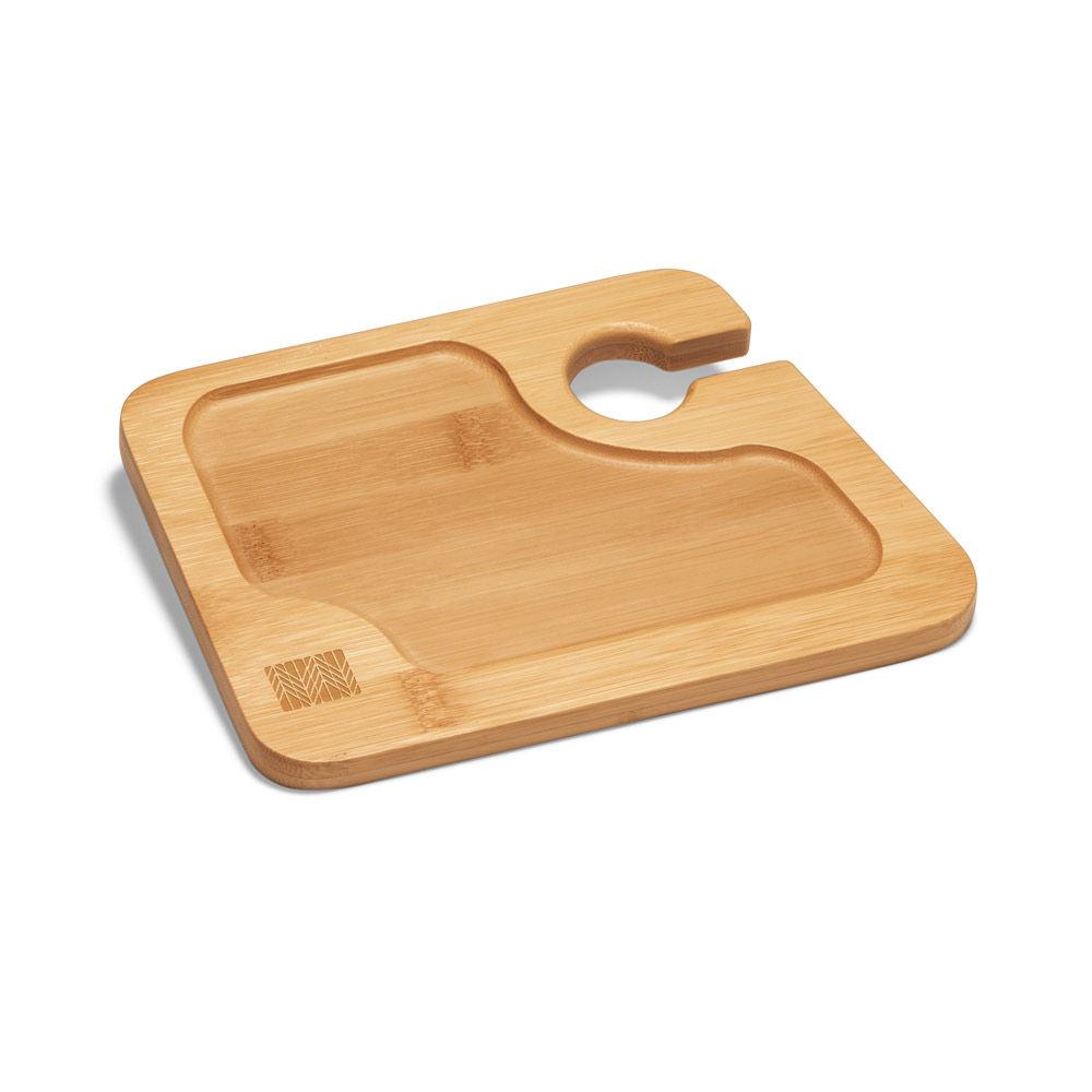 PRATO EM BAMBU COM SUPORTE PARA COPO