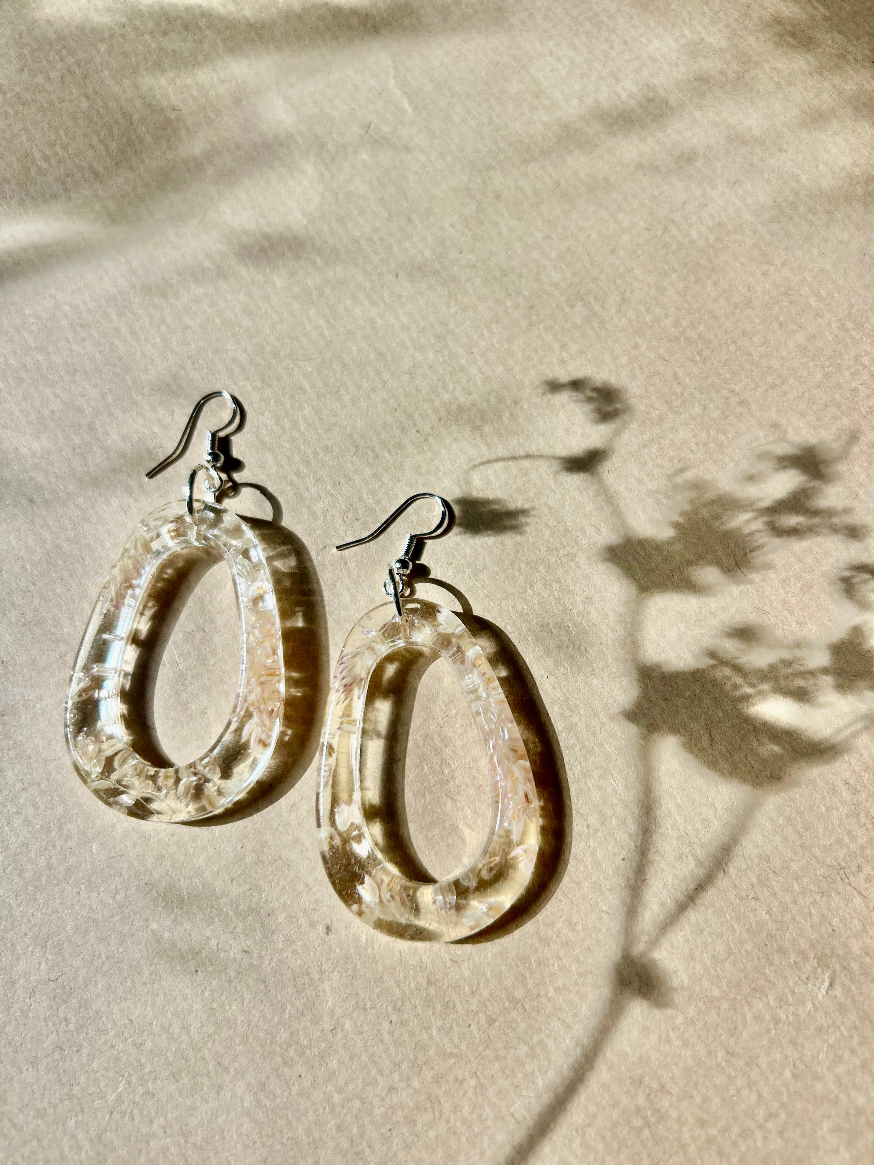 Grass Oval Earrings