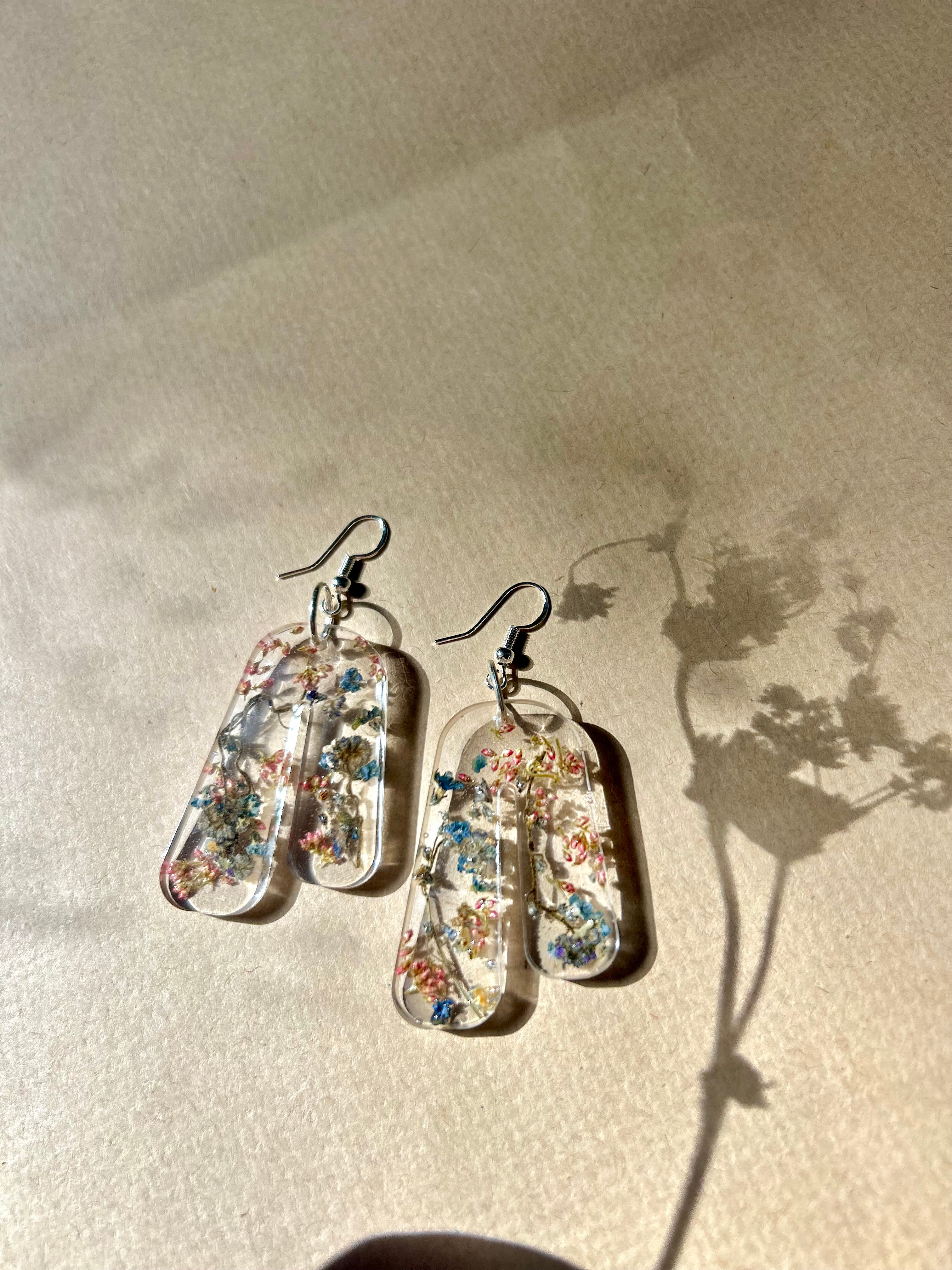 Heather / Forget-me-not Arch Earrings