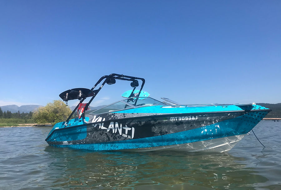 Full print wrap on a Valanti boat