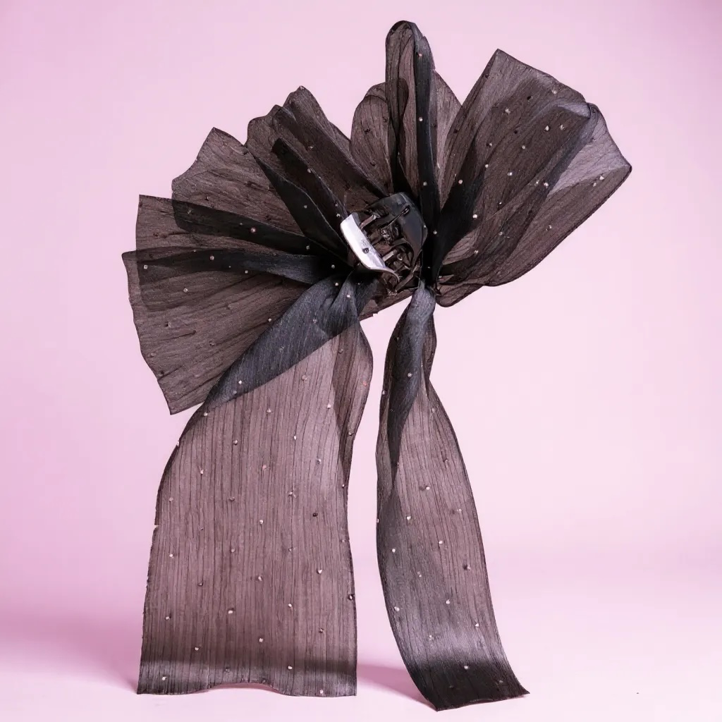 Midnight Sparkle Bow Clip