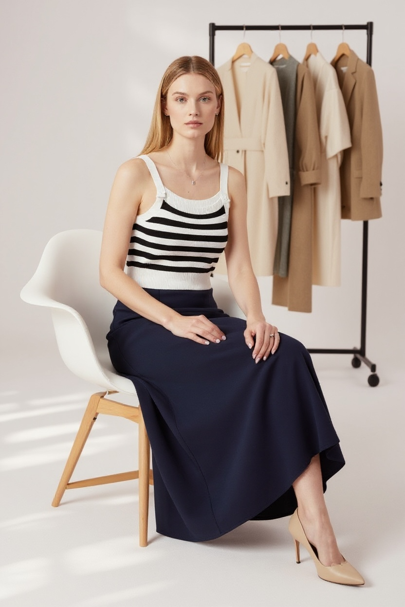Thumbnail: Sailor Stripe Knit Crop Top