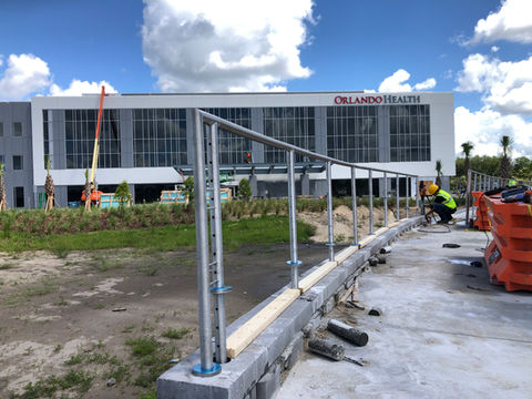 Orlando Health Curved Stainless Cable Rail