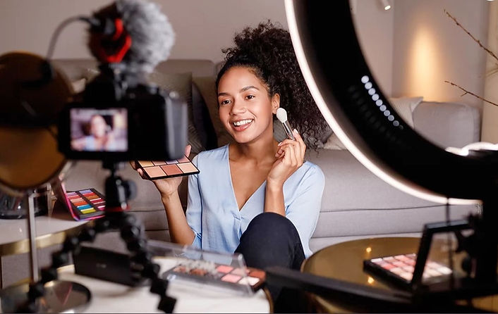 Beauty Vlogger shows on-camera confidence