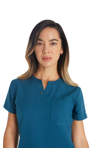 Dickies EDS NXT Round Neck Henley Top | The Scrub Shoppe