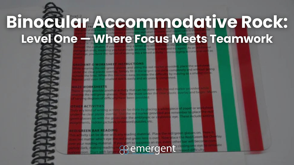 Binocular Accommodative Rock: Level One — Where Focus Meets Teamwork