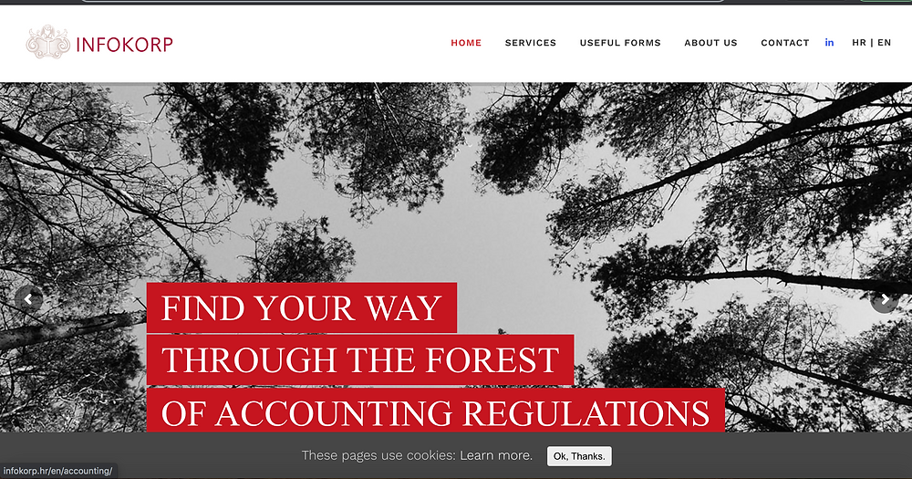 Infokorp.hr front page
