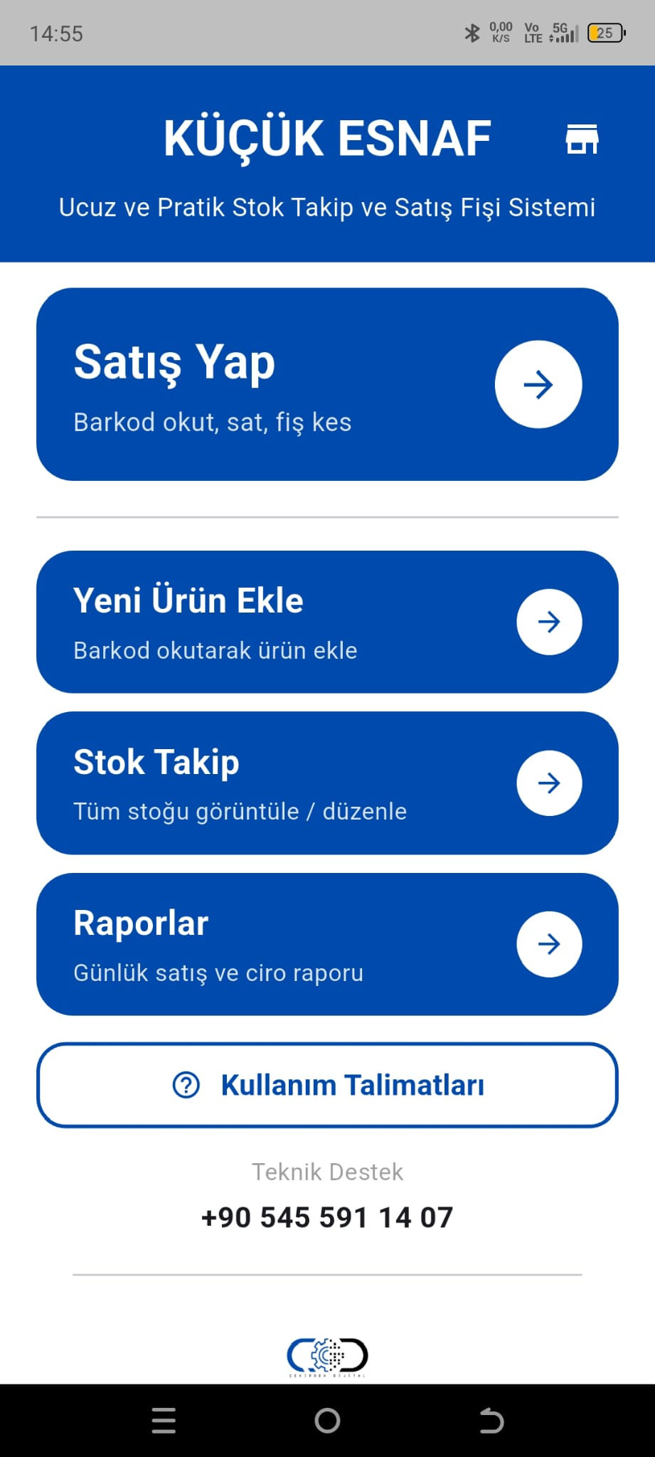 Küçük Esnaf Uygulama Aktivasyon Kodu ve Bluetooth Yazıcı