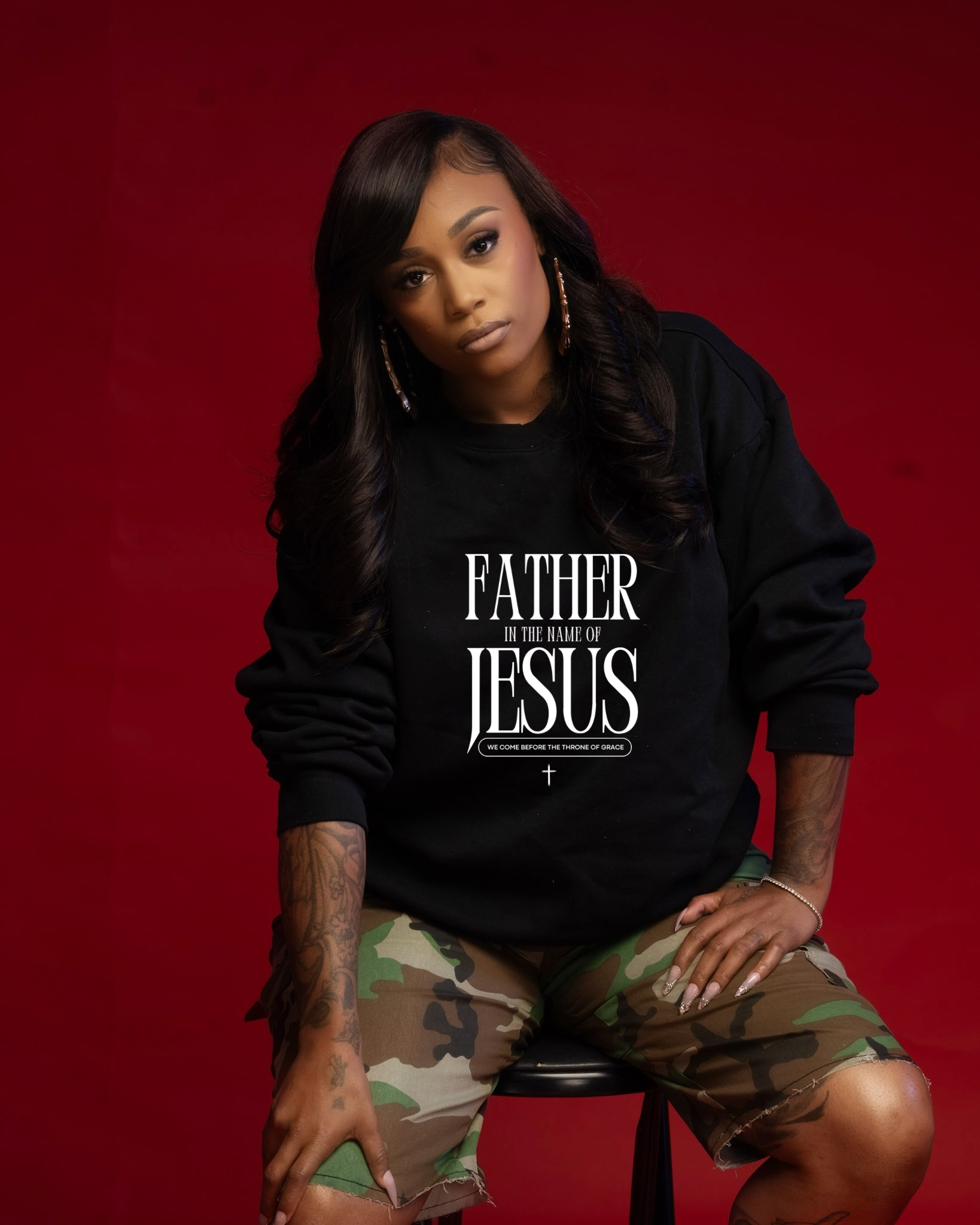 FATHER IN THE NAME OF JESUS SWEATSHIRT 