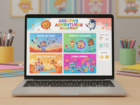 Online course dashboard on laptop screen