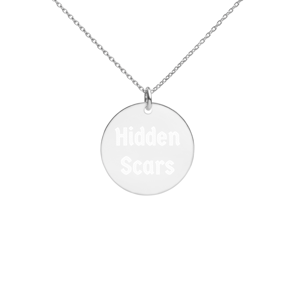 Engraved Silver Disc Necklace