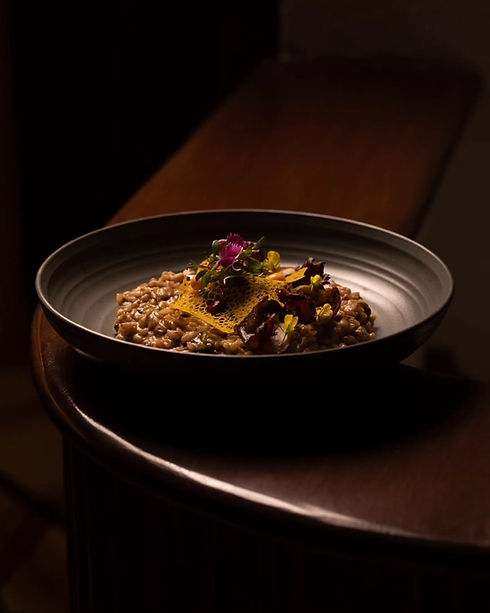 Forest Mushroom Risotto 🍄✨Featuring a rich shiitake mushroom ragout and truffle mascarpon