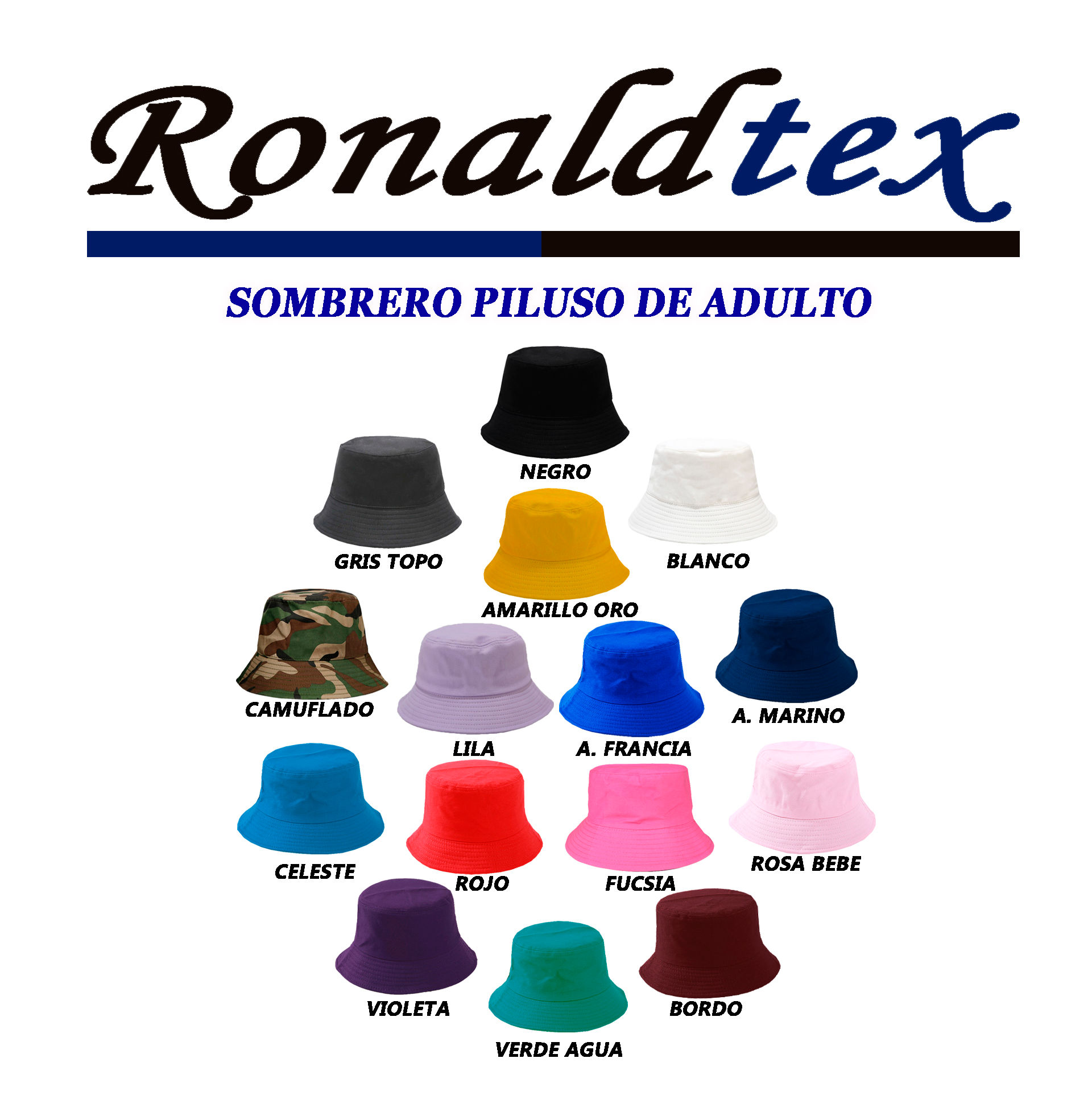 Sombrero piluso reversible de adulto