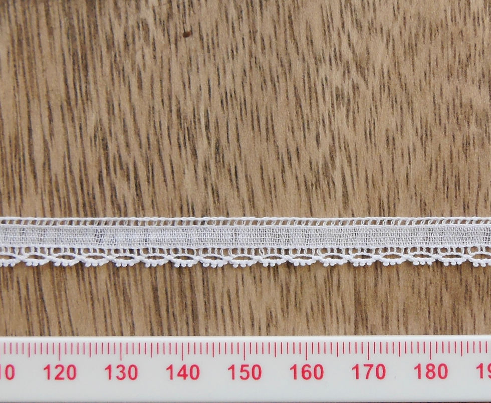 Fine French cotton lace white (approx 9mm)