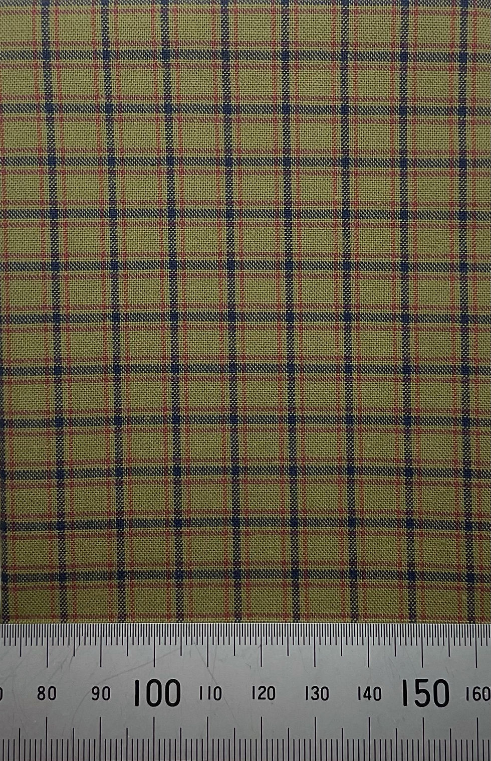 Thumbnail: Olive green check cotton print