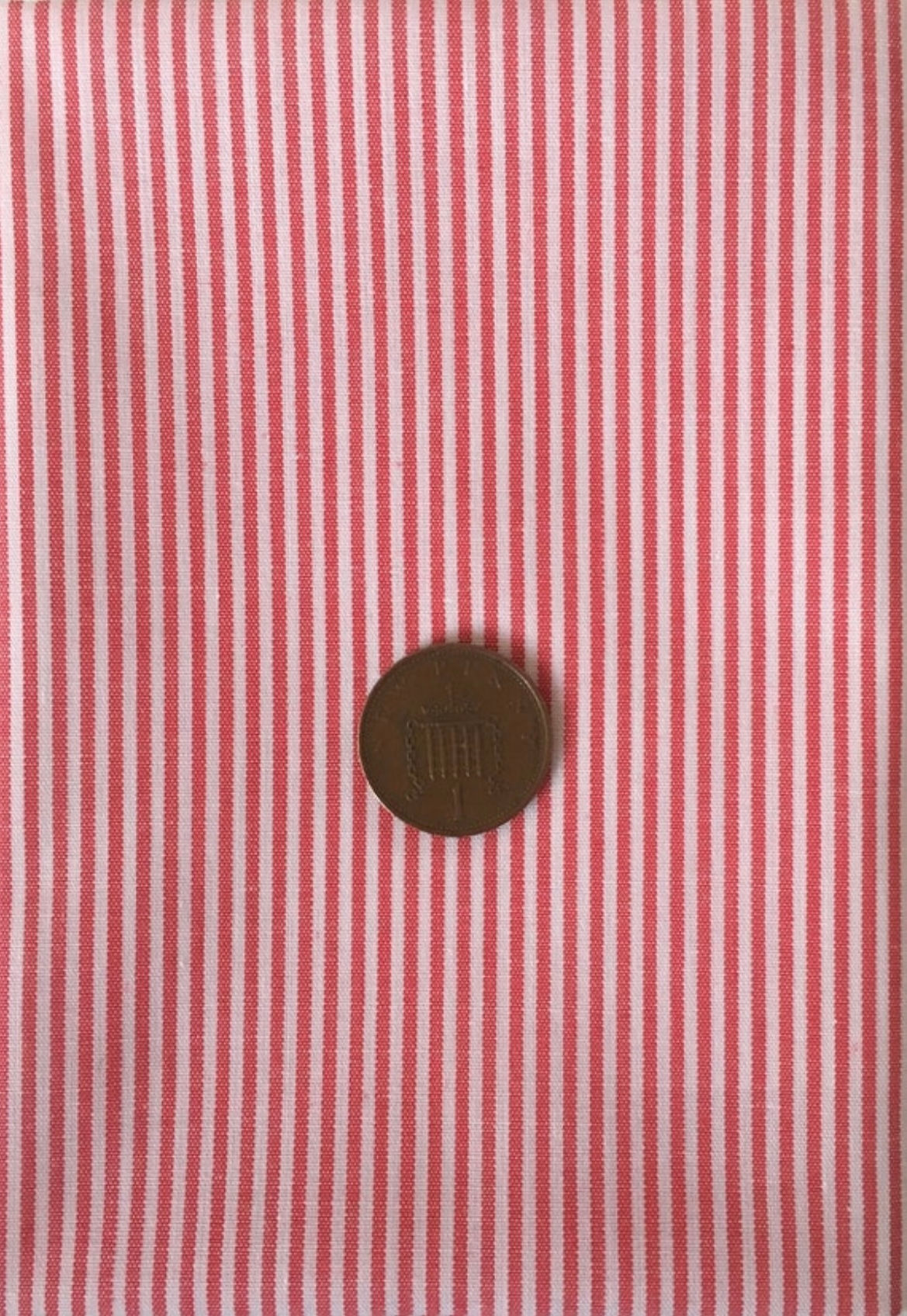 Red stripe cotton print.