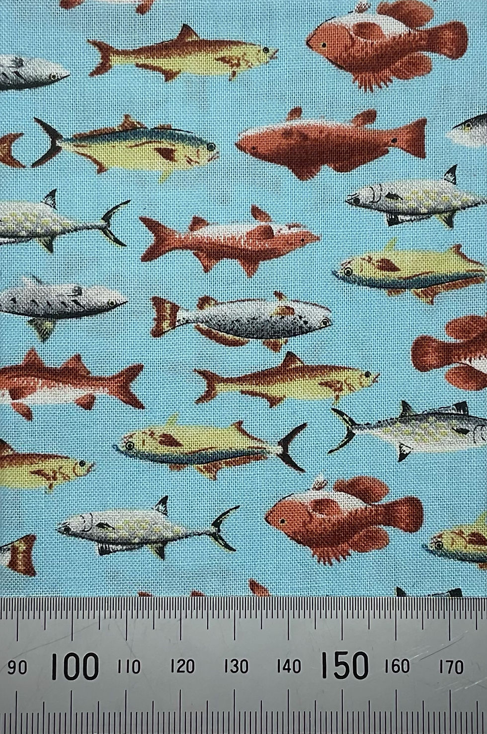 Thumbnail: Fish cotton print - blue