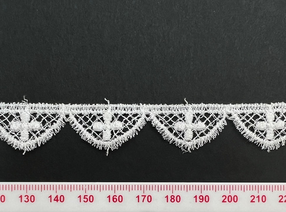 White guipure lace.