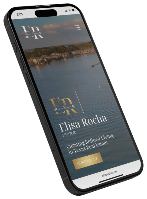 Real estate agent website design phone mockup