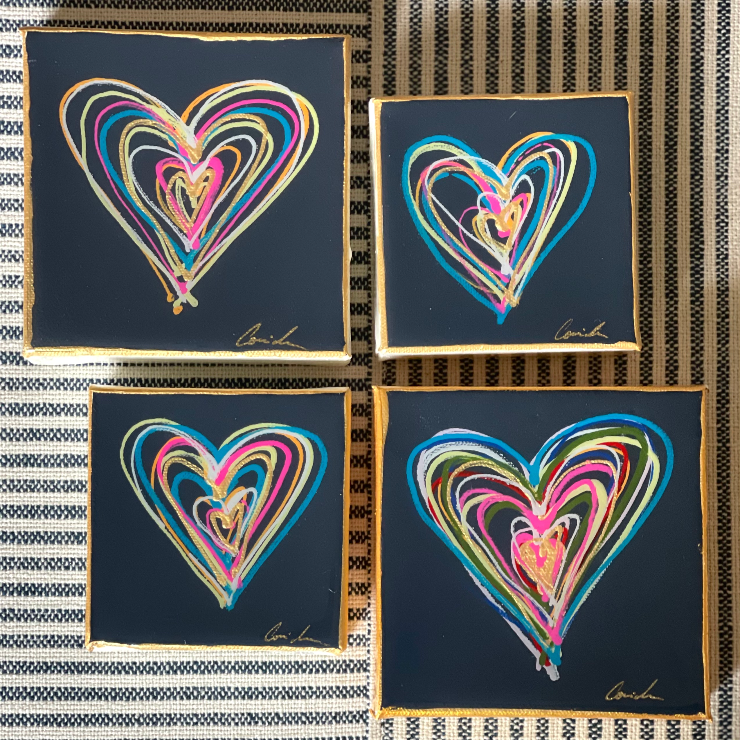 Messy Hearts / Blue 5 x 5