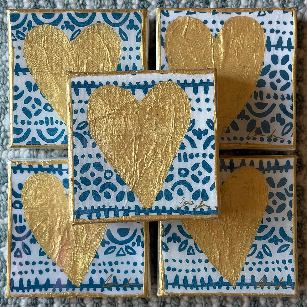 Thumbnail: Messy Hearts / Blue, White & Gold