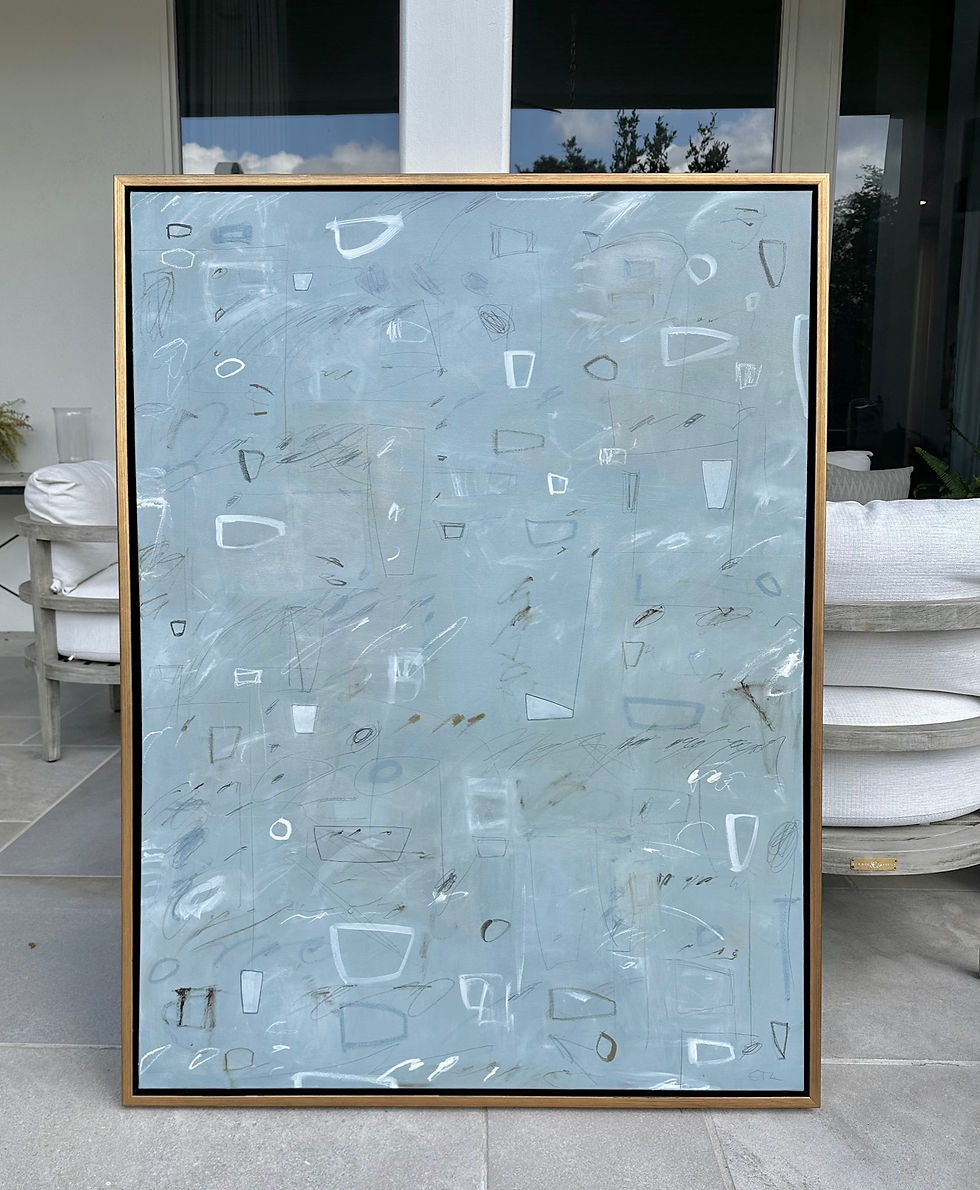 Marks on Powder Blue by Liz Thompson