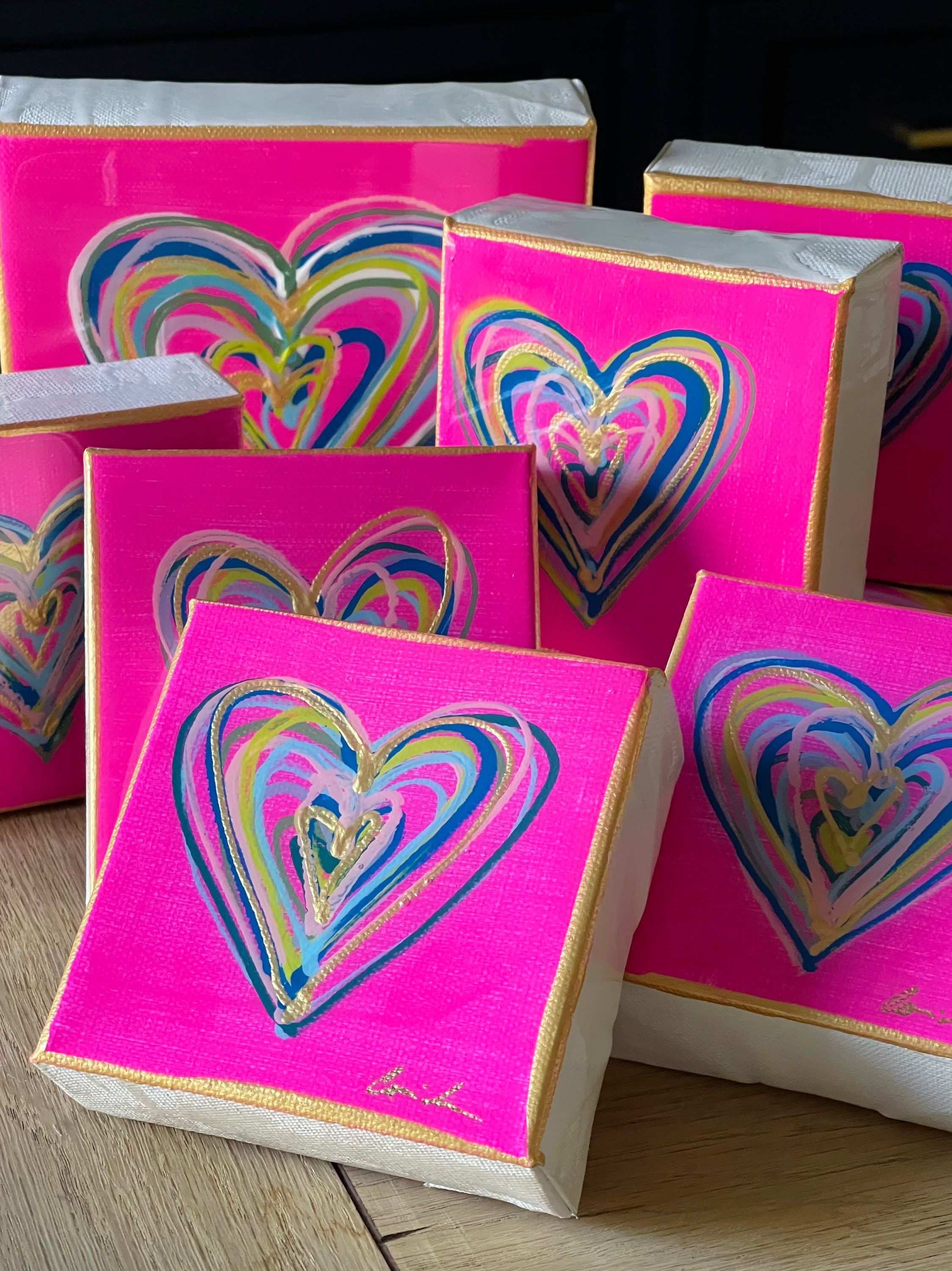 Messy Hearts / Hot Pink 6x6 Group